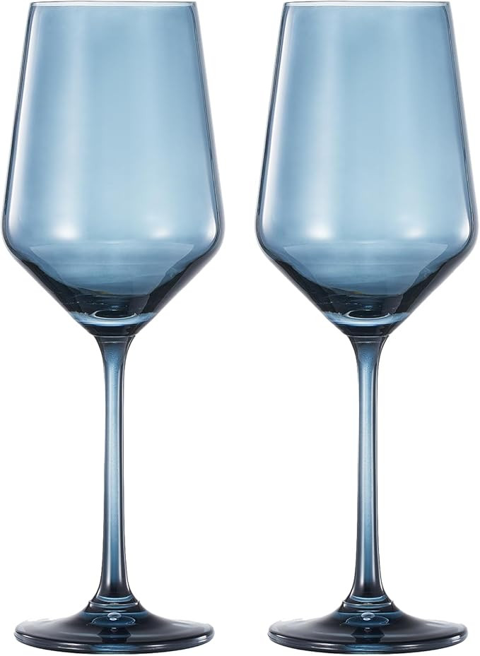 Khen Colored Crystal Wine Glass | Set of 2 | Large Stemmed 12 oz Glasses, Great for all Occasions... | Amazon (US)