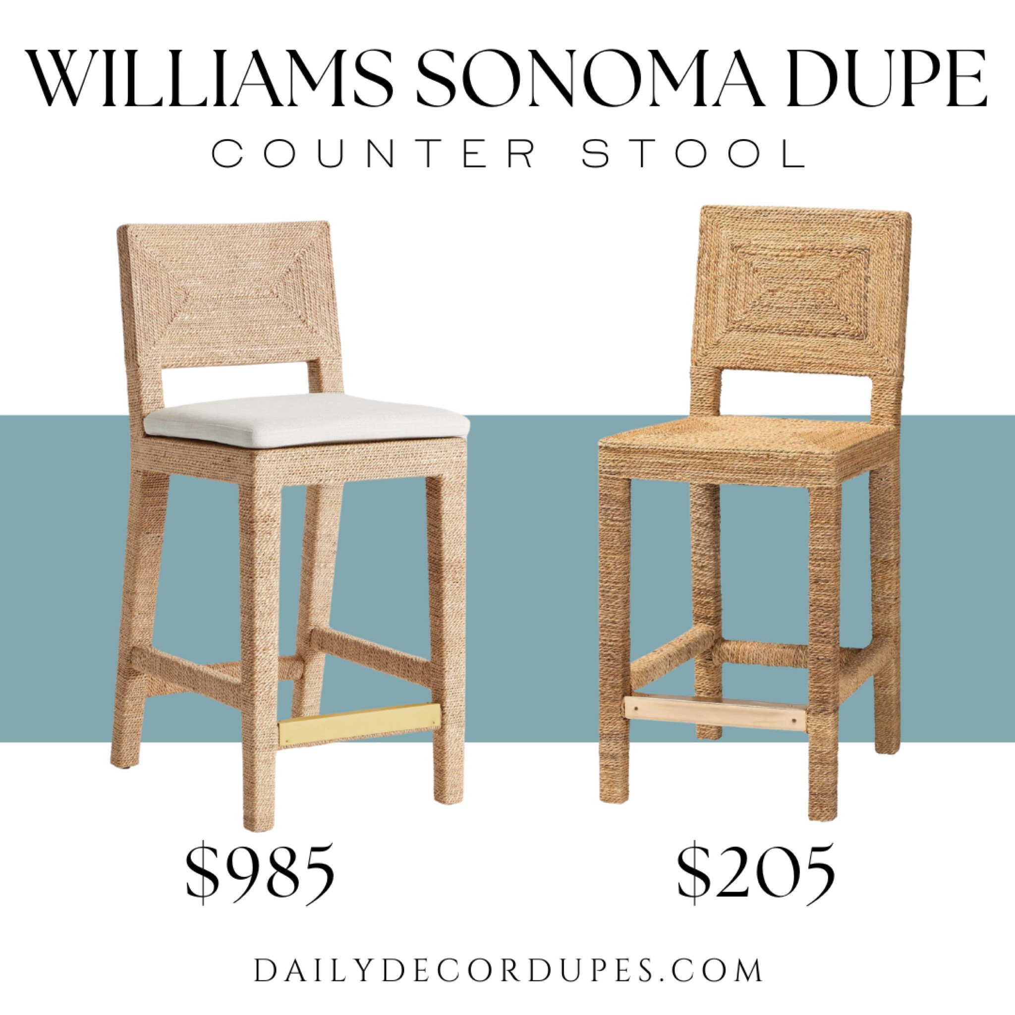 William Sonoma counter stool dupe. Natural abaca coastal style home decor. Dining & kitchen furniture. Natural seagrass stool. Bohemian textured style. 

Dupe dupes more affordable option find replica copy cat similar look for less budget friendly affordable cheap cheaper beautiful pretty. Clearance sale coupon code discount code promo code luxury lookalike look a like Inspo inspiration inspired by idea ideas Love dupes like these? I share multiple every day in my FB group “DAILY DECOR DUPES”

#LTKsalealert #LTKhome