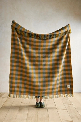 Sage Gingham Recycled Wool Throw | Anthropologie (US)