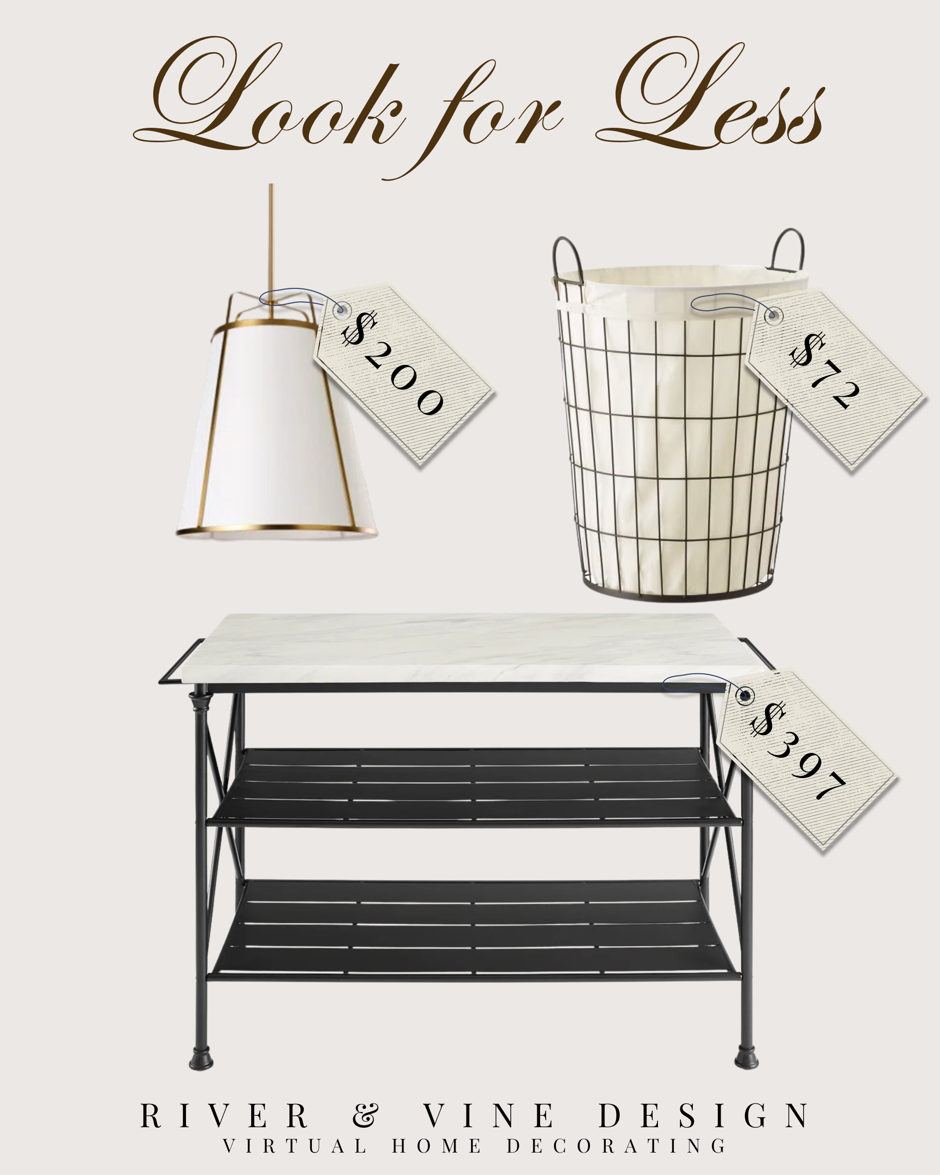 Designer laundry room style without the custom-budget price tag. These look-for-less finds bring in the same classic laundry room feel with a marble-top console, woven hamper, and brass pendant lighting — all pieces that add function while still making the space feel intentional and elevated.

Save this if you’re trying to create a high-end laundry room look on a more realistic budget. I may receive a commission from qualifying purchases.

look for less, laundry room decor, affordable home decor, designer inspired laundry room, laundry room essentials, brass pendant light, laundry hamper, marble console table, budget home finds 

 #LTKHome