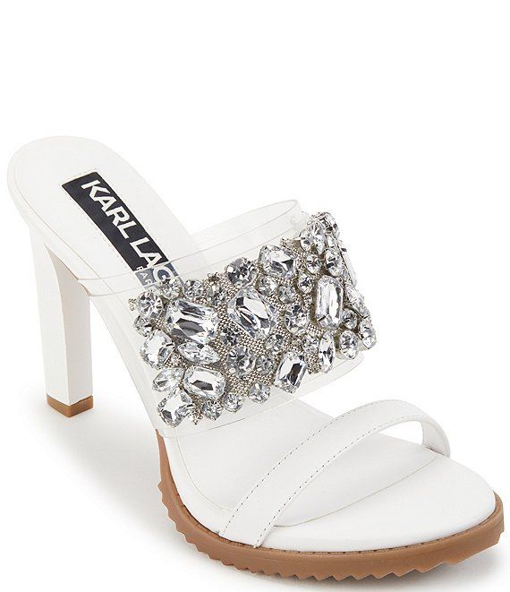 KARL LAGERFELD PARIS Bedika Embellished Stiletto Dress Sandals | Dillard's | Dillards