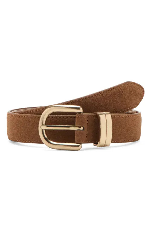 MANGO Suede Belt in Brown at Nordstrom, Size Small | Nordstrom