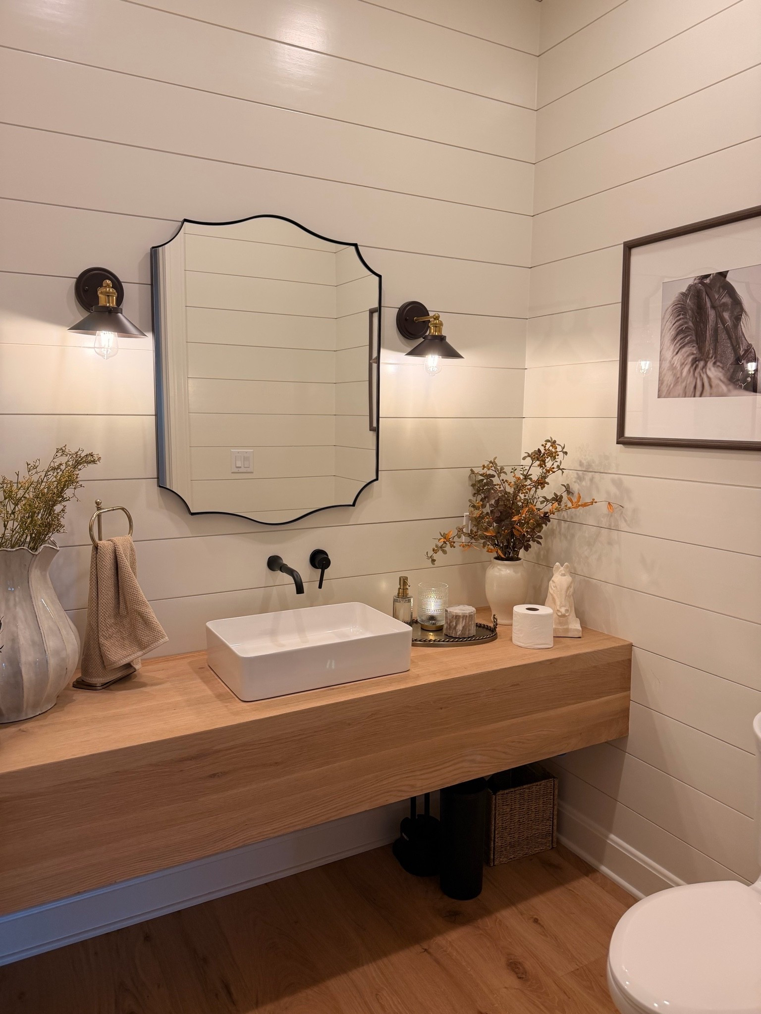 Updated half bath thanks to all of Target cozy new arrivals that made the space feel warm and inviting ￼

#LTKHome #LTKdayinmylife
