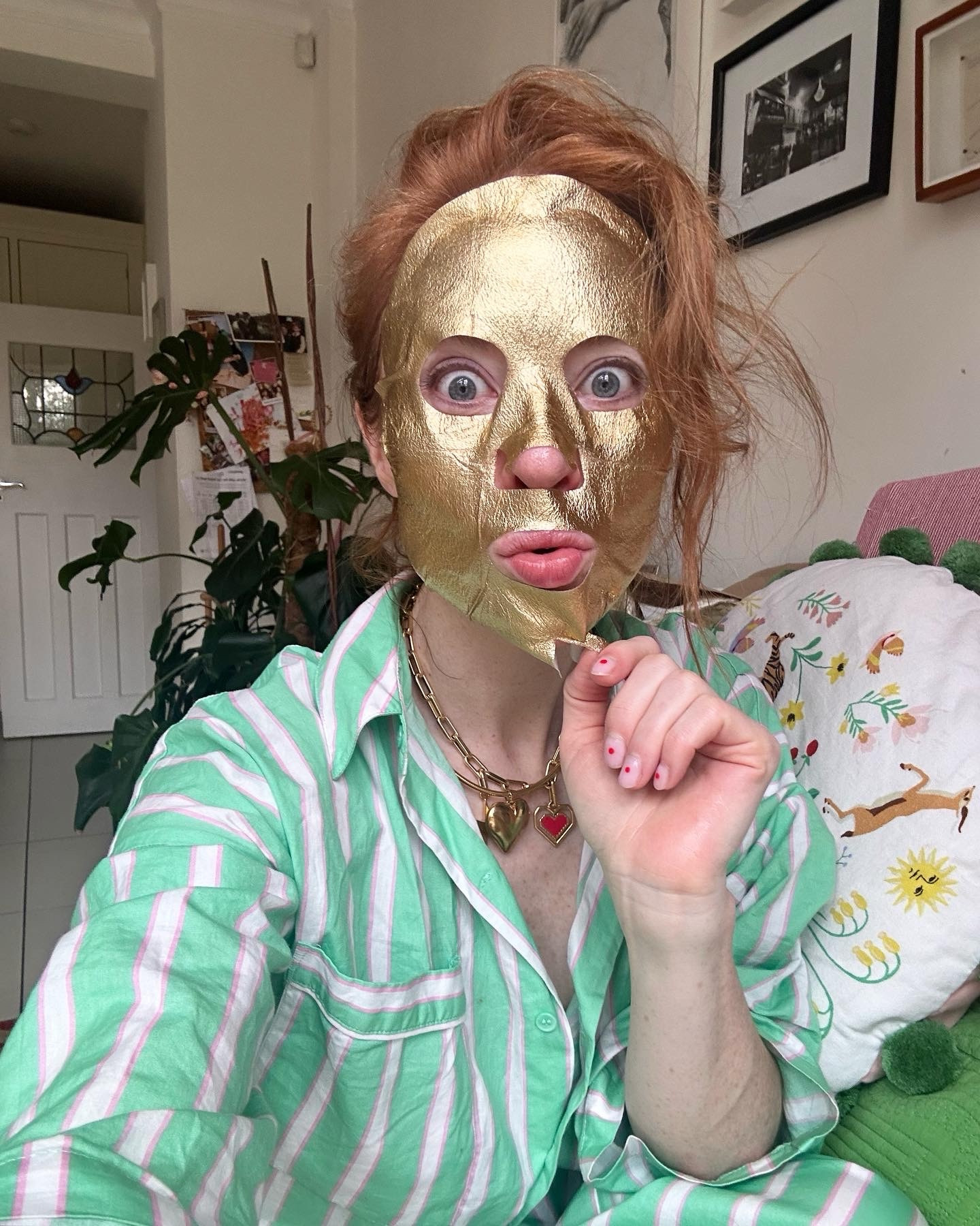 Hush, 111skin, Frkl, beauty routine, face mask, sheet mask, gold accessories, pyjama set, striped shirt, striped trousers, skincare routine, skincare essentials, skincare products 

#LTKspring #LTKbeauty #LTKeurope