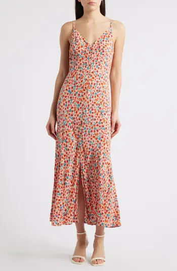 Rails Florian Floral Midi Dress in Red Posy at Nordstrom Rack, Size Medium | Nordstrom Rack