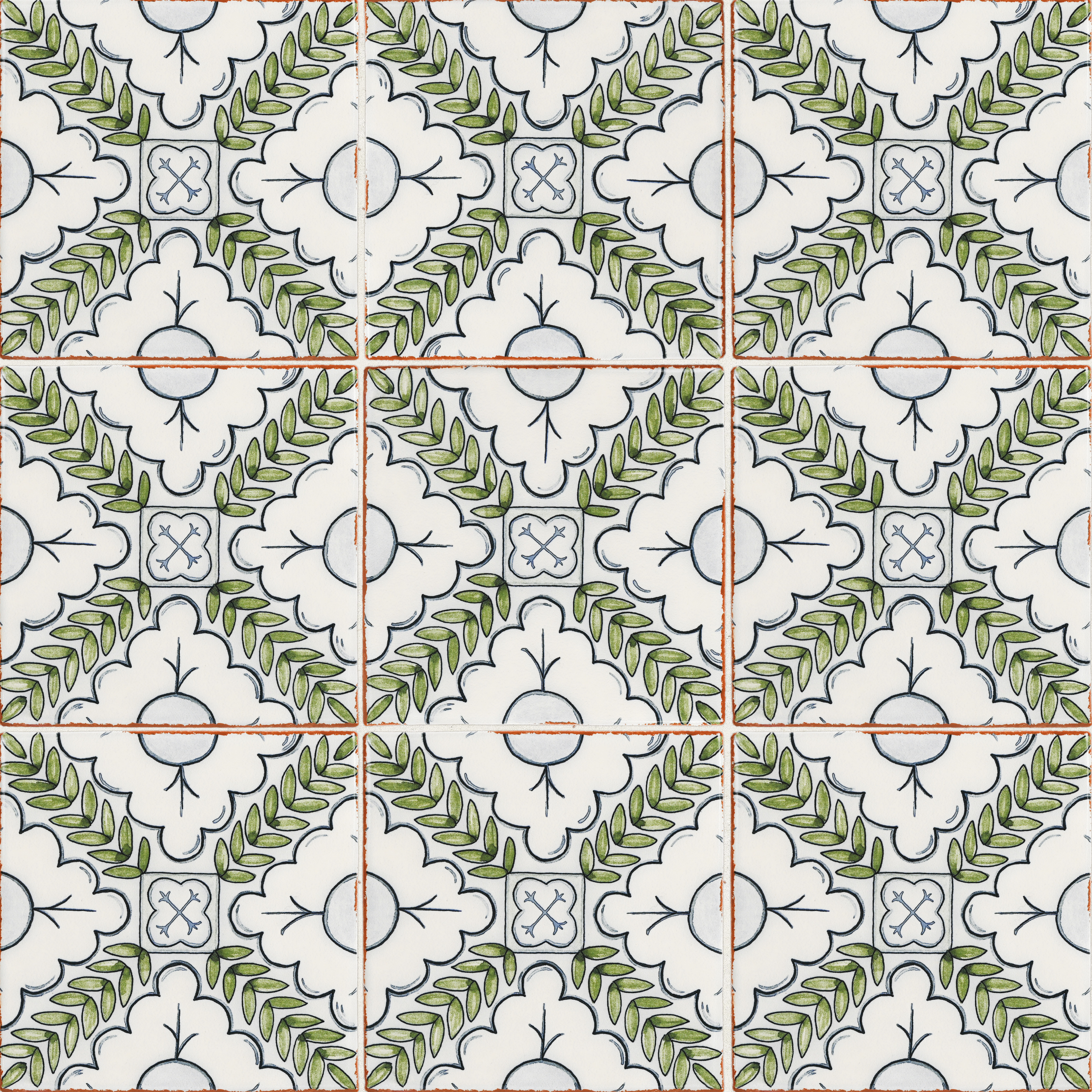 Palmetto Verdant 6x6 Ceramic Terracotta Field Tile Glazed | Bedrosians Tile and Stone
