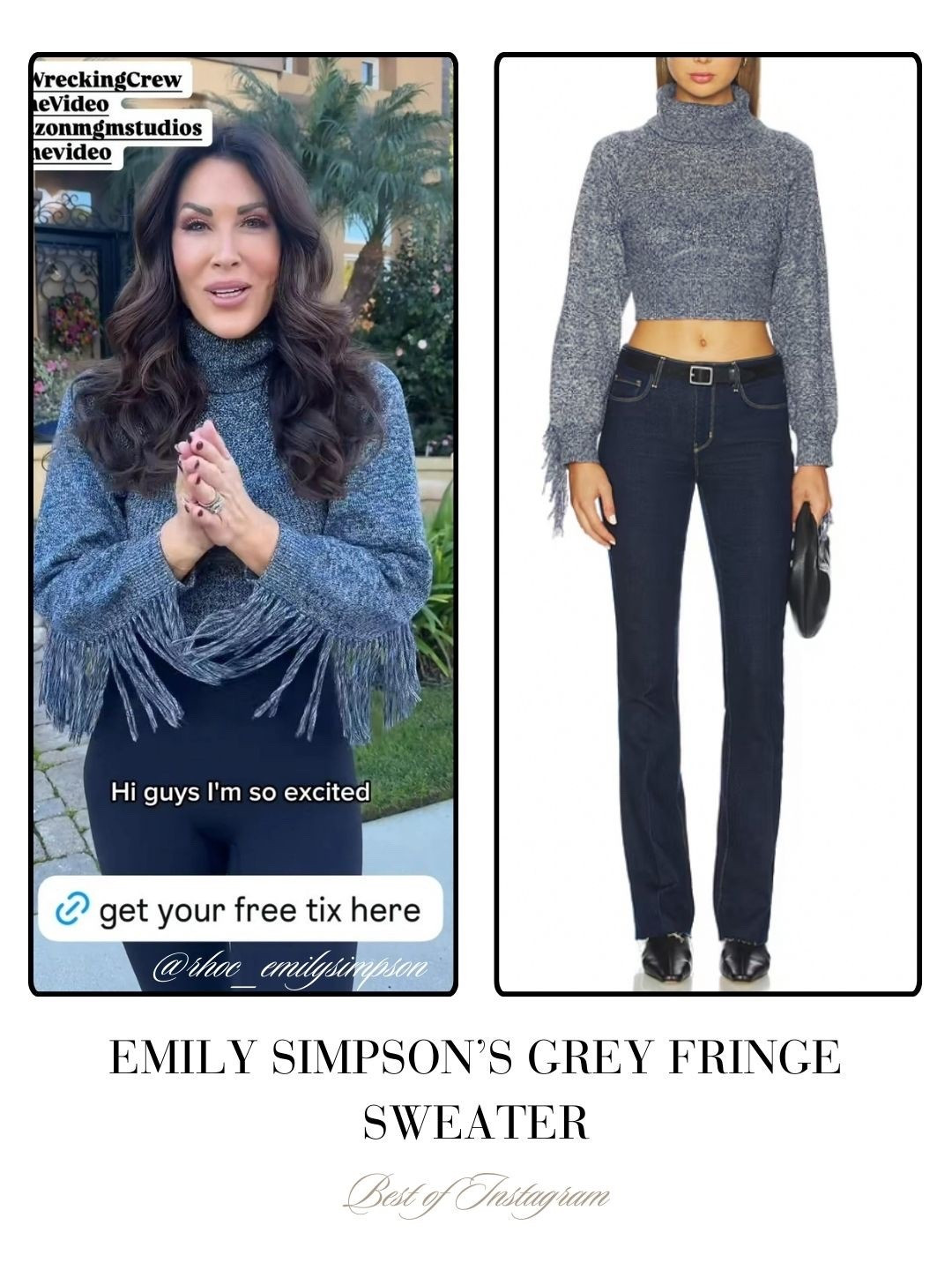 Emily Simpson’s Grey Fringe Sweater 📸 = @rhoc_simpson 