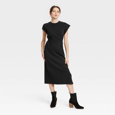 Women's Short Sleeve Knit Wrap Midi Dress - Universal Thread™ | Target