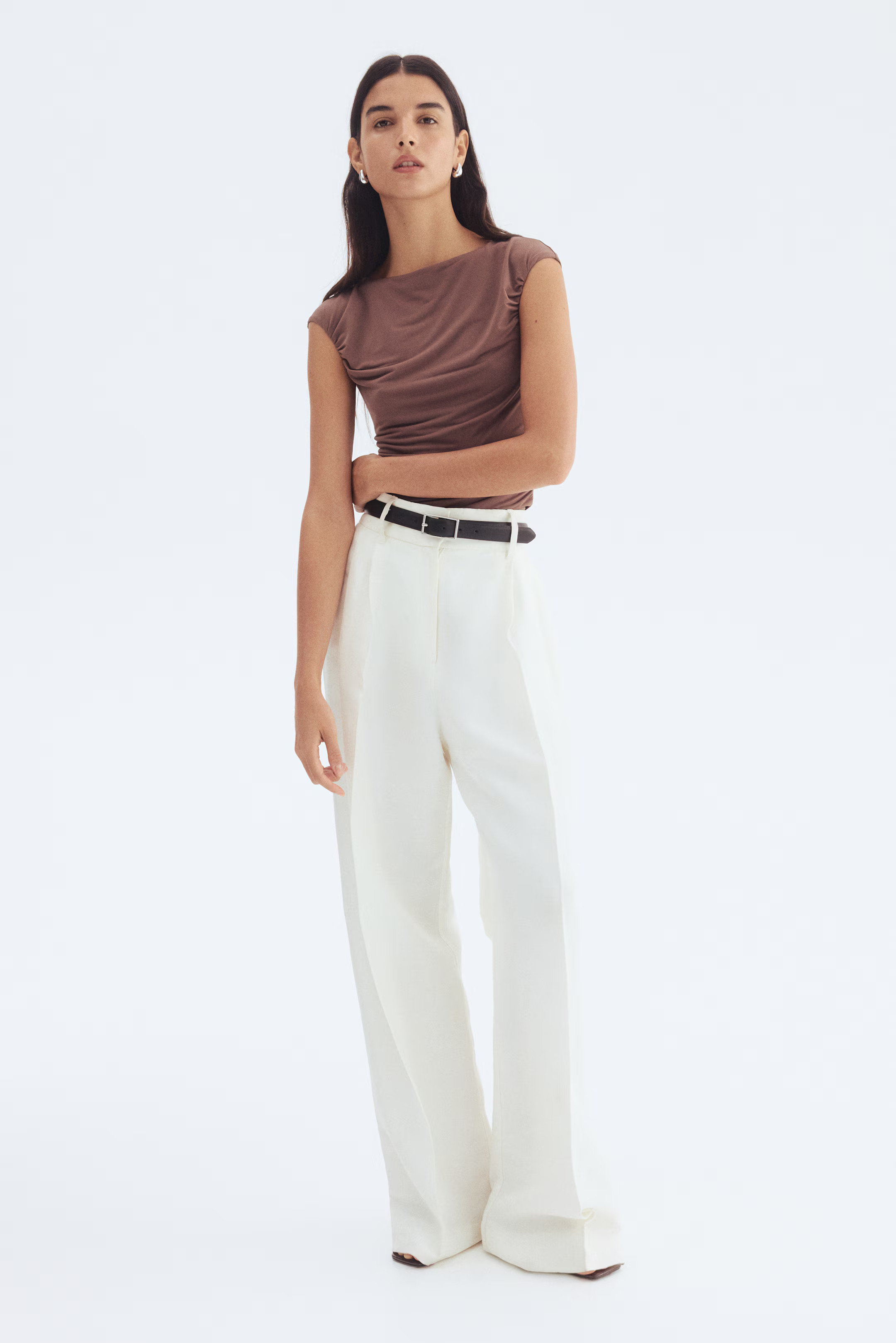 Draped Cap-Sleeved Top | H&M (US + CA)