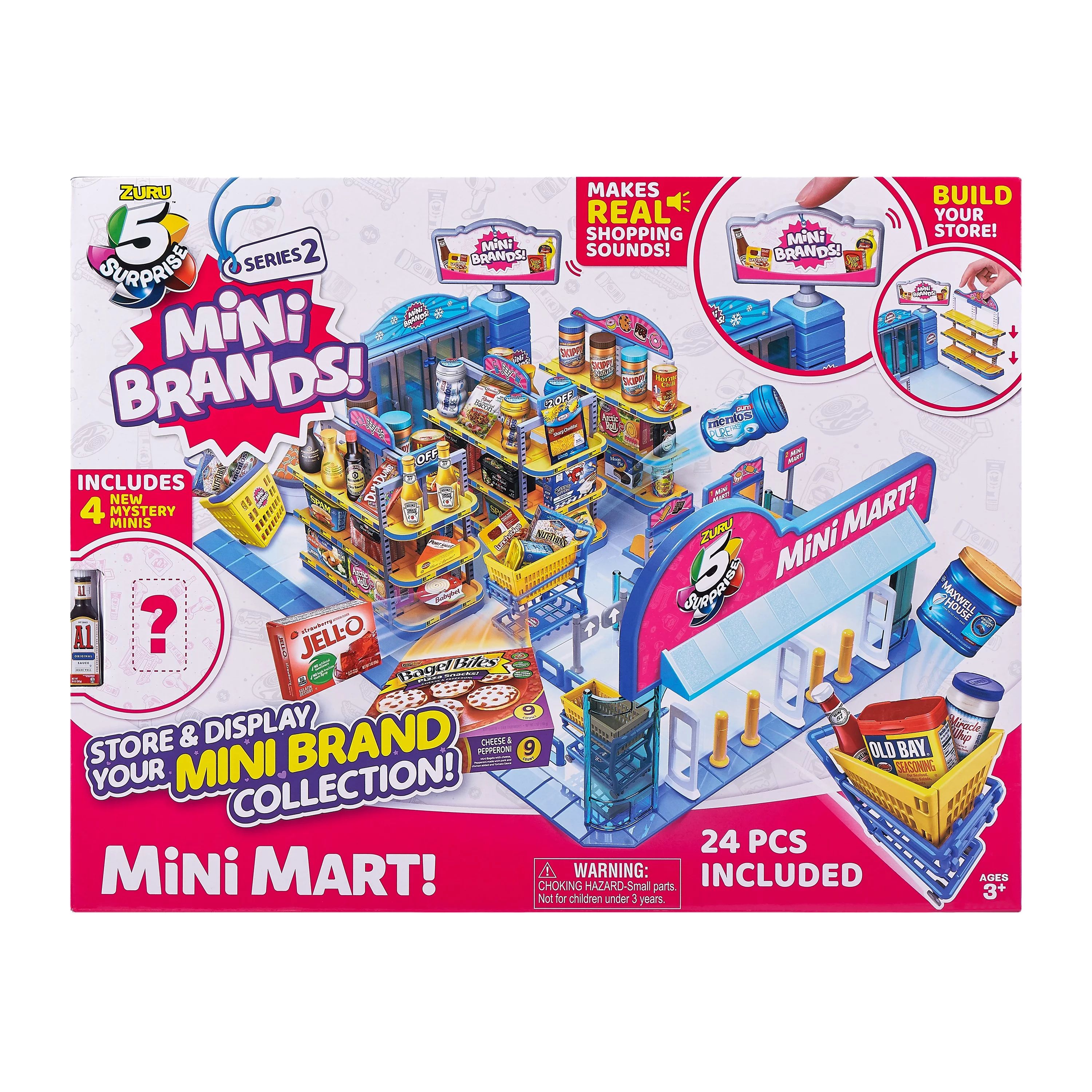 5 Surprise Mini Brands Series 2 Electronic Mini Mart with 4 Mystery Mini Brands Playset by ZURU -... | Walmart (US)