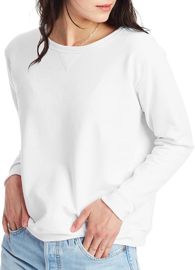 Hanes Women's EcoSmart Crewneck Sweatshirt | Amazon (US)