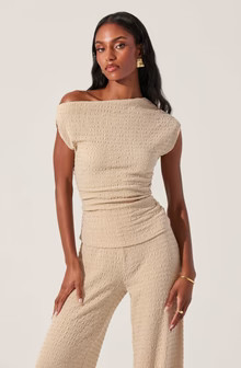 Keir One shoulder Textured Top | ASTR The Label (US)