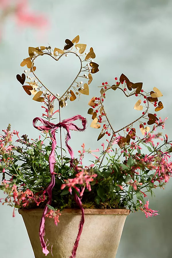 Confetti Beaded Heart Stake | Anthropologie (US)