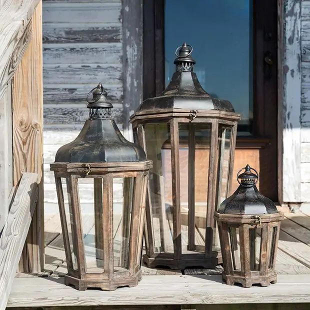 Hillcrest Candle Lanterns Set of 3 | Antique Farm House