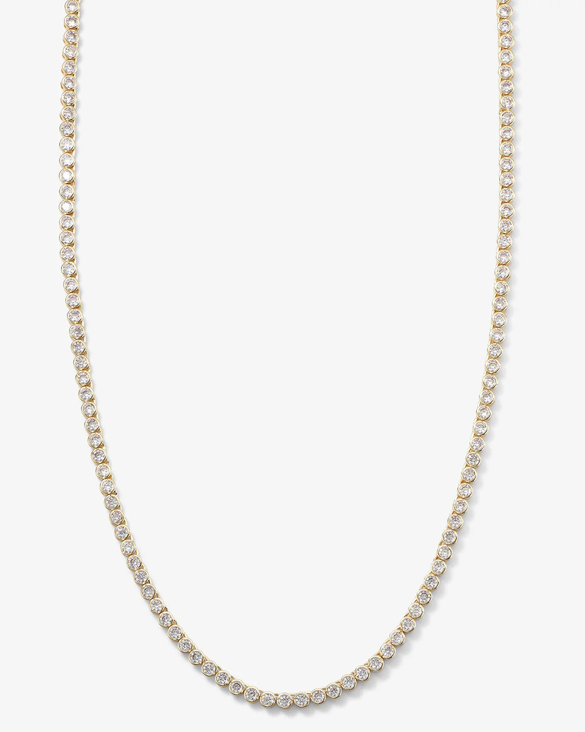 Baroness Tennis Necklace 21.5"" - Gold|White Diamondettes | Melinda Maria Jewelry