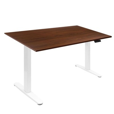 Mount-It! Dual Motor Electric Standing Desk with 55" Tabletop, Brown & White | Target