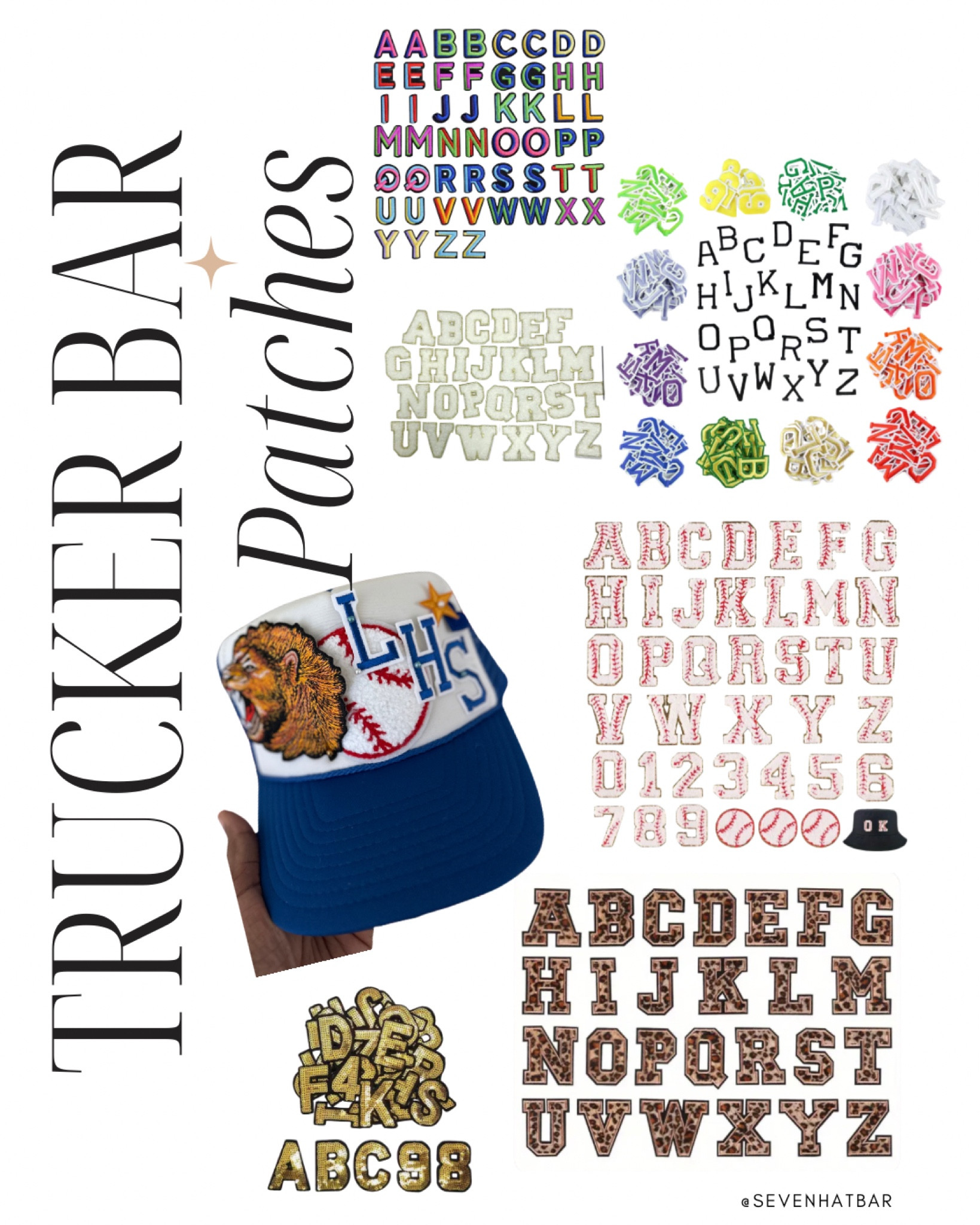 Trucker Hat Bar Essentials 
Help your customers make their hats super custom by adding letters to your patch collection. Order in various colors and patterns. 

#LTKstyletip #LTKparties #LTKFestival