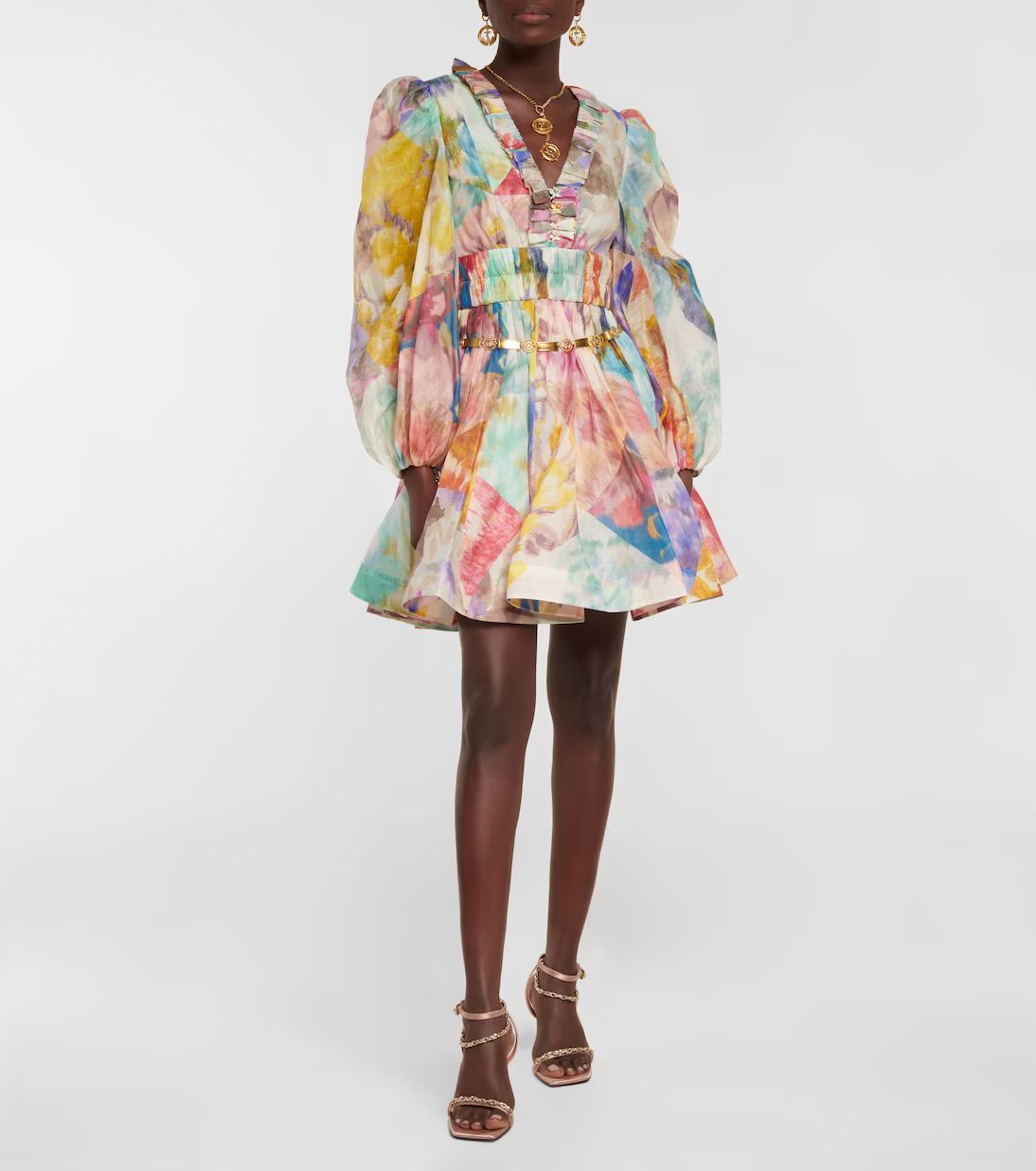 Floral linen and silk minidress | Mytheresa (US/CA)