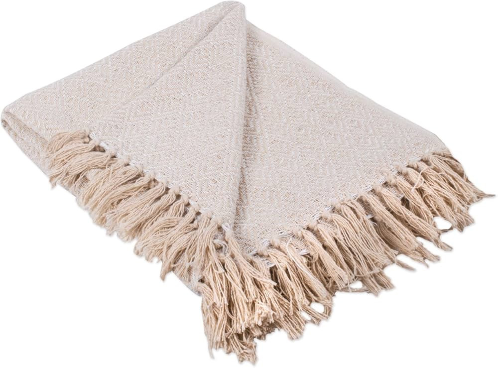 DII Diamond Throw Collection Cotton Woven, 50x60, White | Amazon (US)