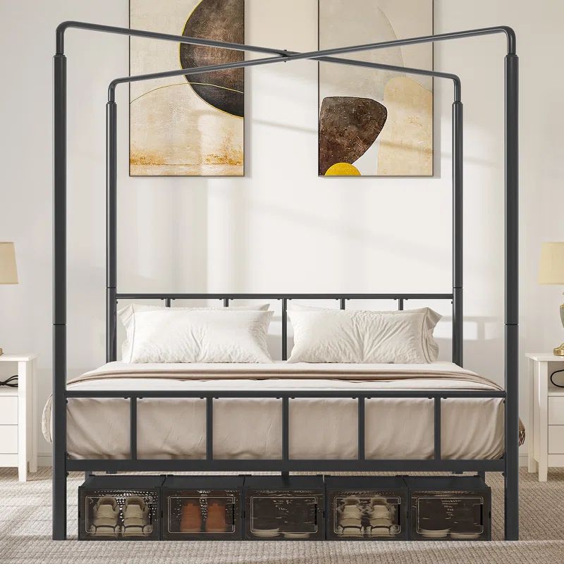Ampelikou Metal Canopy Bed | Wayfair North America
