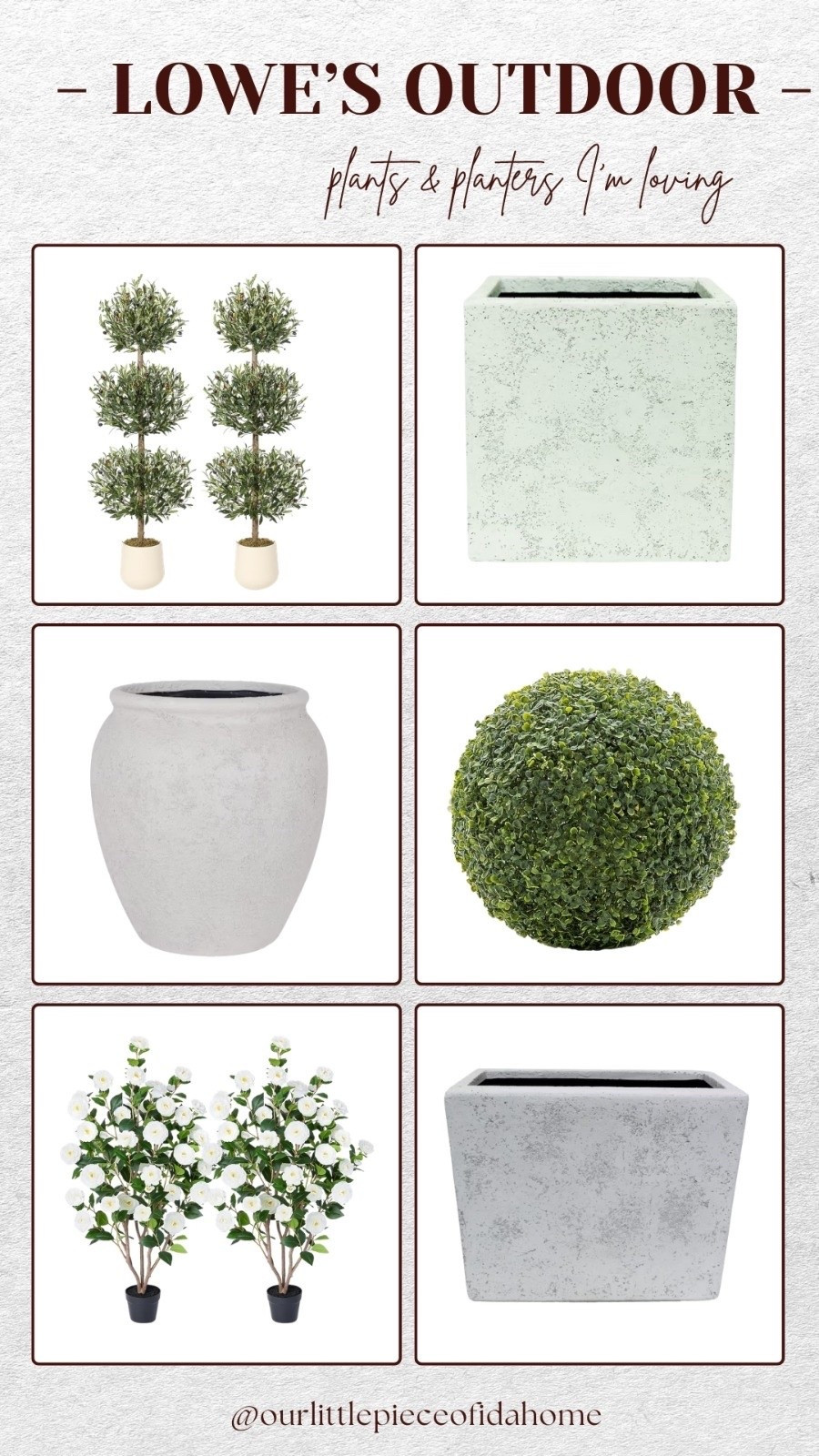 I’m linking some of my favorite outdoor plants and planters from Lowe’s right now. These pieces make it easy to create a layered, high-end look on a porch, patio, or front entry.

I love mixing structured topiaries, simple greenery, and oversized stone-look planters for a timeless outdoor design. They add texture, height, and curb appeal while keeping the overall look clean and classic.

Everything is linked if you're refreshing your outdoor spaces for the season.
@lowes

#LTKU #LTKSaleAlert #LTKHome