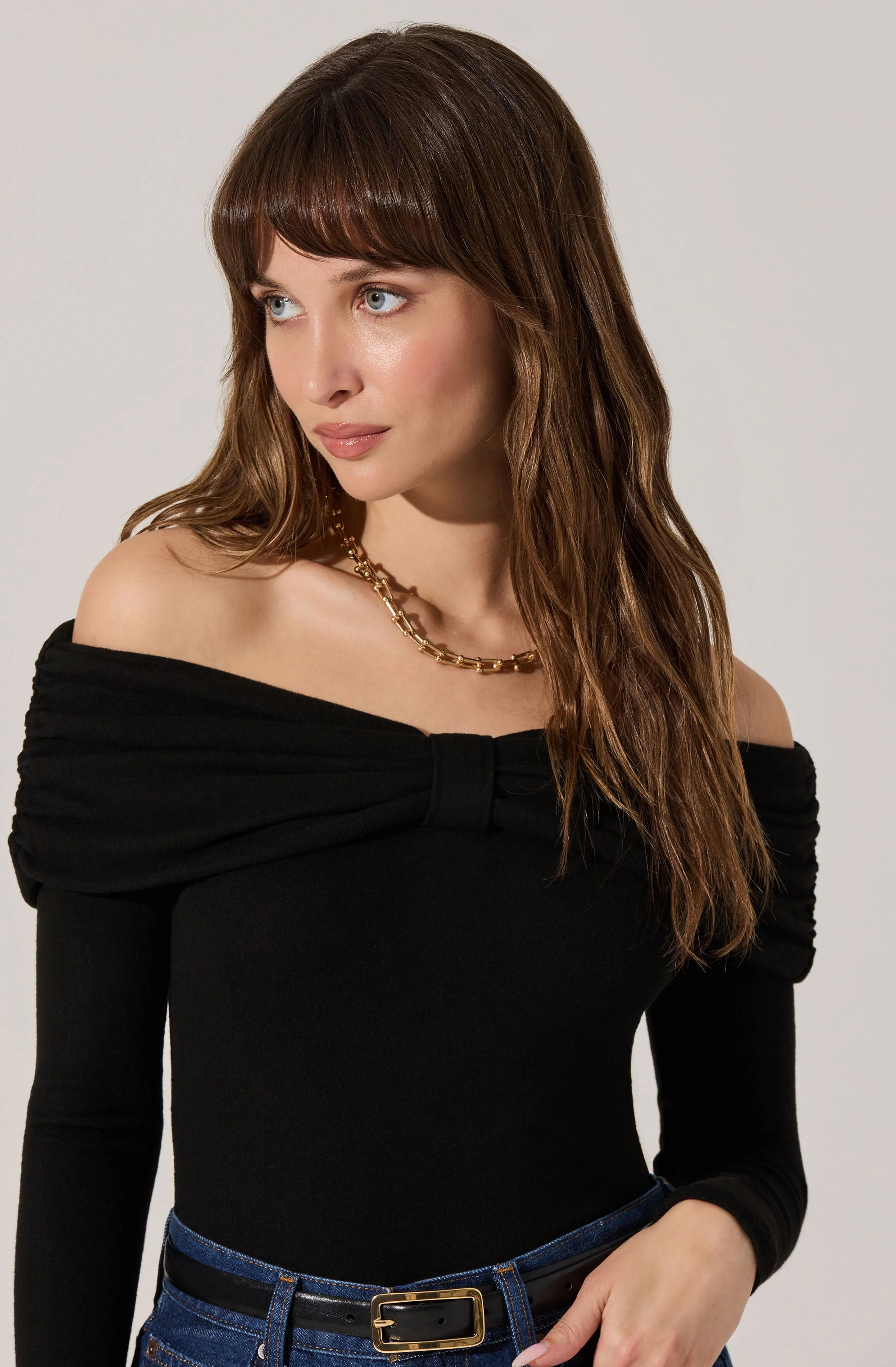 Sansa Gathered Off Shoulder Top - Black / XS | ASTR The Label (US)