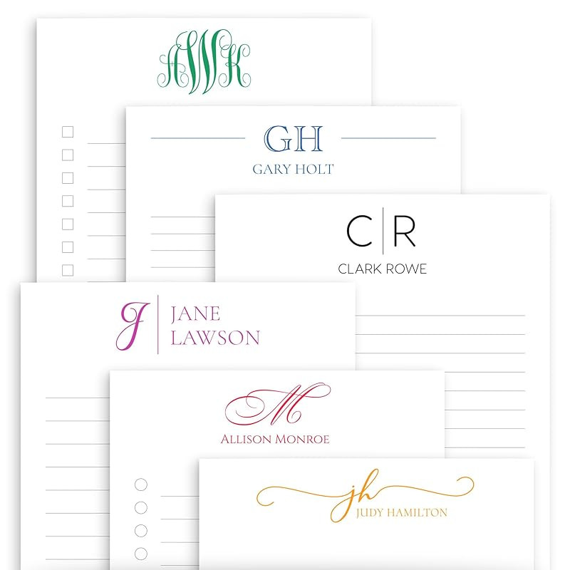 Personalized Custom Monogram Initials Notepad - Office Business Professional Desk Writing Paper -... | Amazon (US)