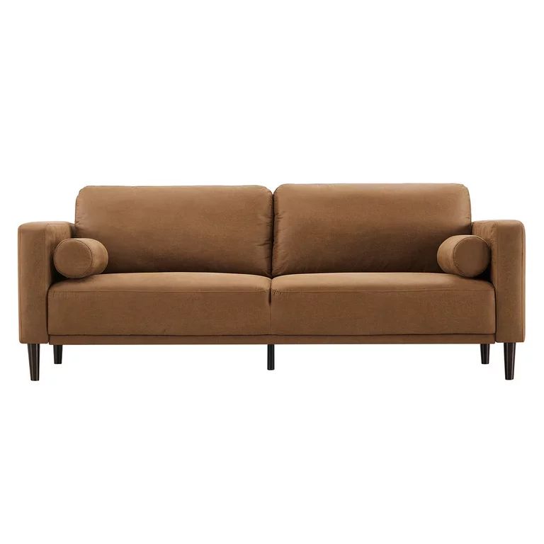 Homfa 3 Seater Sofa, 78.9'' Modern Large Upholstered Lounge Couch with Square Arm, Camel | Walmart (US)