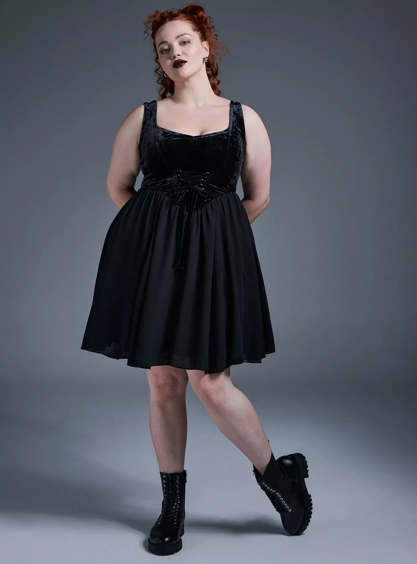 Nightfall Corset Velour & Chiffon Dress | Torrid (US & Canada)