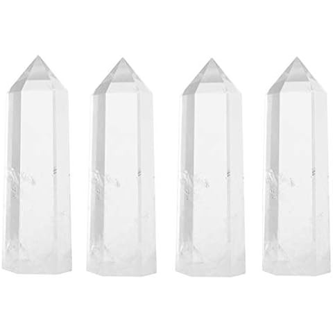 Healing Crystal Wands 2" Clear Quartz Crystal Obelisk | Polished 6 Faceted Reiki Chakra Meditatio... | Amazon (US)