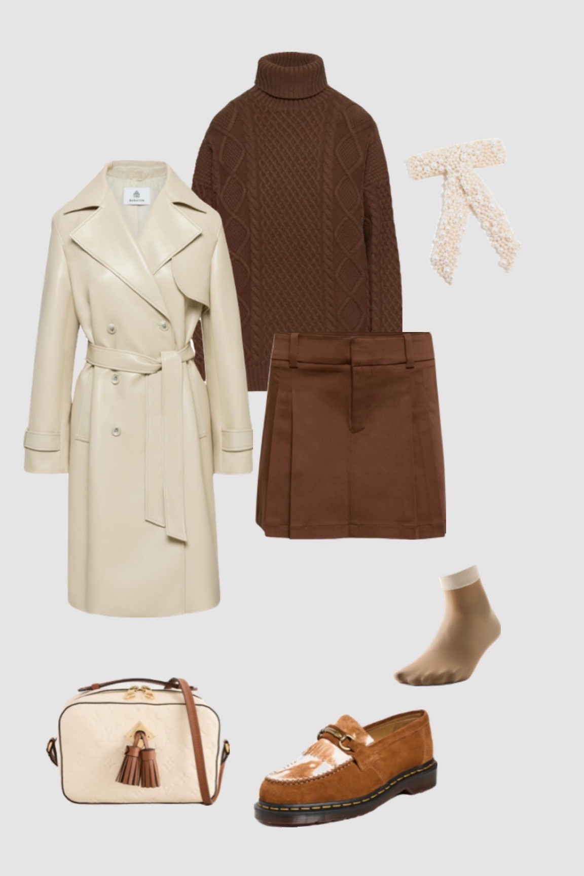 Fall-Winter Elegance: Maxi Skirt, Sweater, and cow loafers, leather trench coat Ensemble for 2023. How to style Louis Vuitton, hair bow and Brown

Elevate your style for Fall-Winter 2023 with this chic outfit perfect for Thanksgiving, Friendsgiving, or holiday parties. Pair a cozy sweater with a trendy maxi skirt and ankle boots to create a fashionable yet comfortable look. Discover more fall outfit inspiration and be the epitome of seasonal sophistication. 🍂👢👗 #FallWinterFashion #OutfitInspo #HolidayPartyOutfit