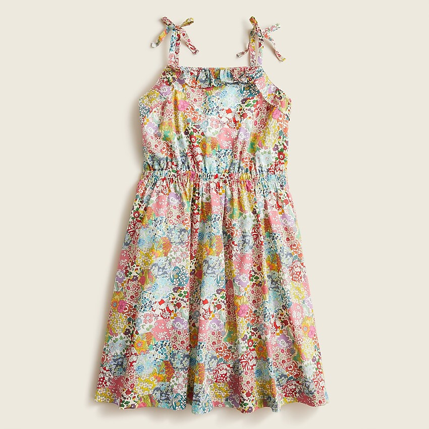 Girls' tie-shoulder dress in Liberty® Patchwork Dream floral | J. Crew US