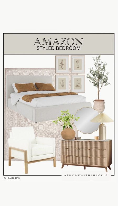 Amazon styled bedroom, styled bedroom, Amazon neutral, Amazon sale, on sale, neutral bedroom, Amazon bed, dresser, nightstand, olive tree, lamp, accent mirror, wavy mirror, accent chair 


#LTKHome #LTKStyleTip