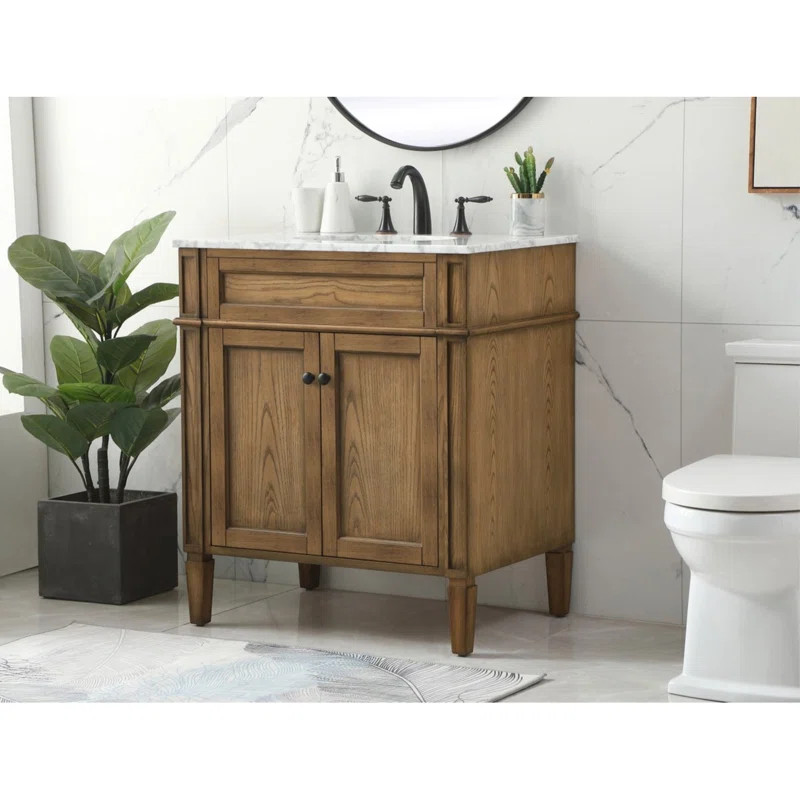 Seyler 30'' Single Bathroom Vanity with Marble Top | Wayfair North America