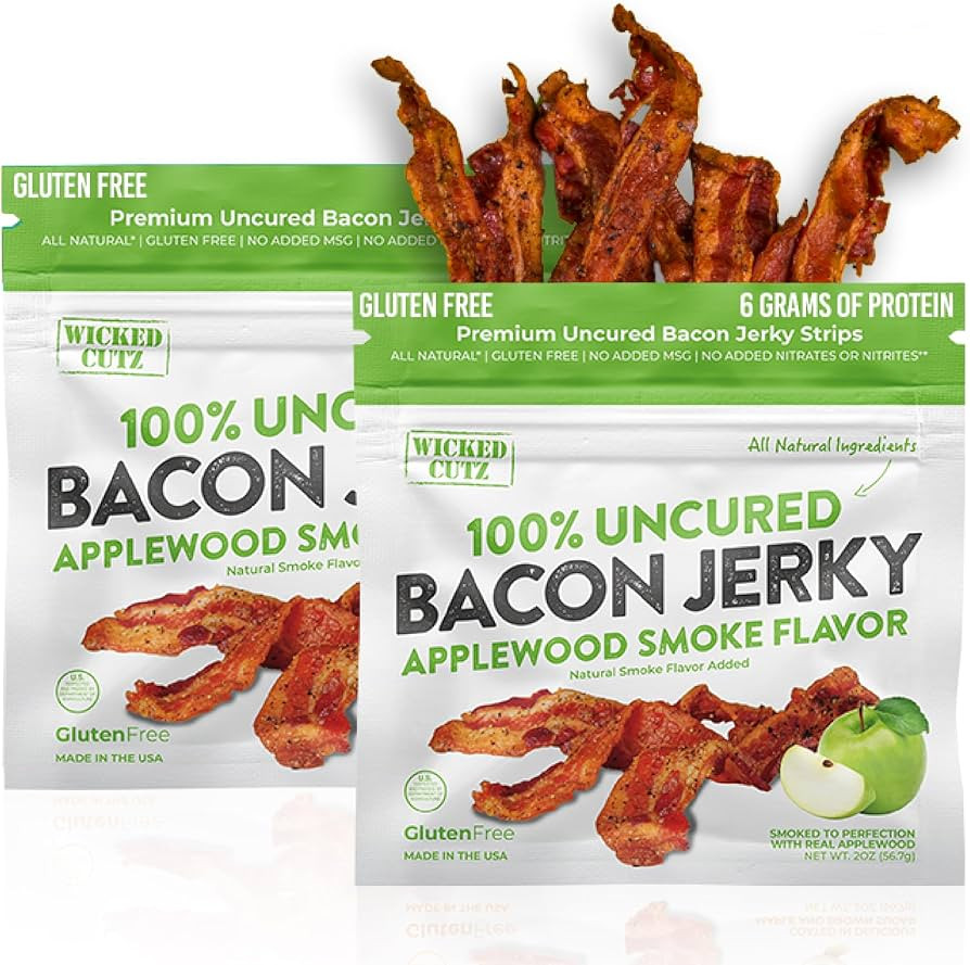 Applewood Smoked Bacon Jerky | Tender, Flavorful, Easy to Chew, Premium Craft Bacon Jerky with 12... | Amazon (US)