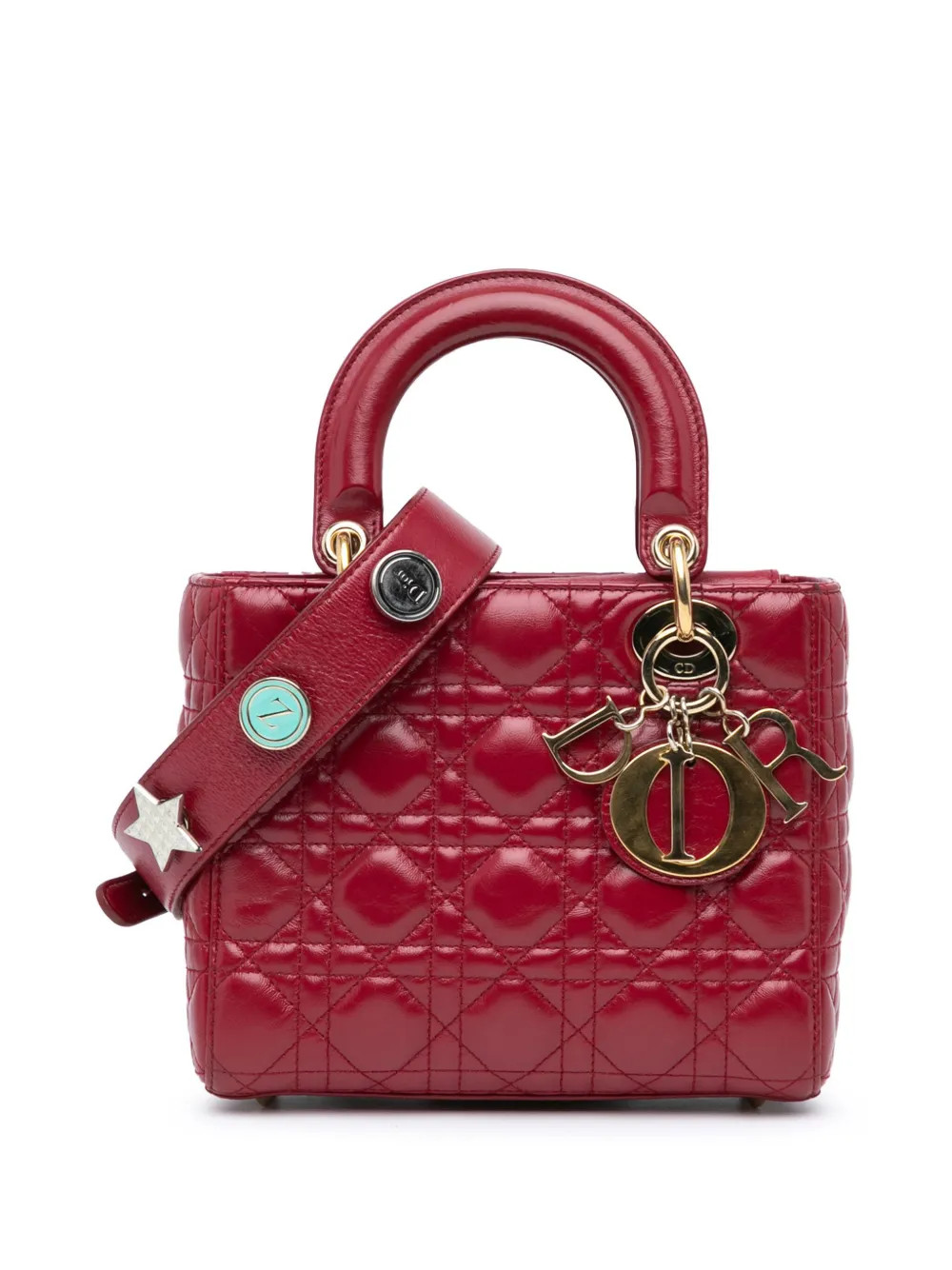 Christian Dior Pre-Owned 2018 Small Lambskin Cannage My ABCDior Lady Dior Satchel | Red | FARFETC... | Farfetch Global