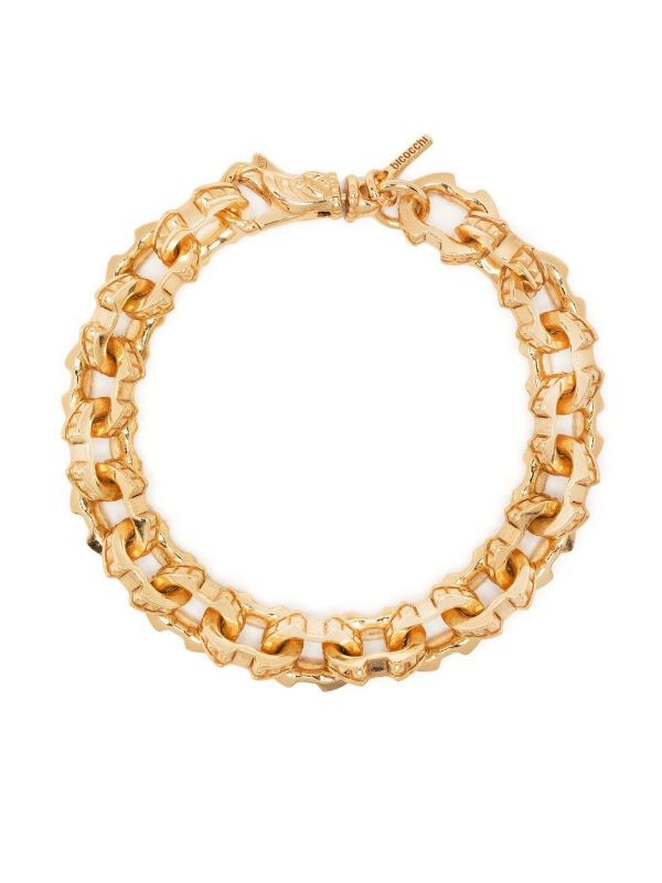 Emanuele Bicocchi Gold Plated Spiked Link Chain Bracelet | Gold | FARFETCH UK | Farfetch Global