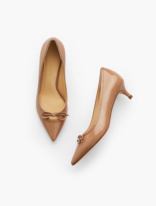 Sylvie Patent Leather Kitten Heel Pumps - Keyhole Detail | Talbots