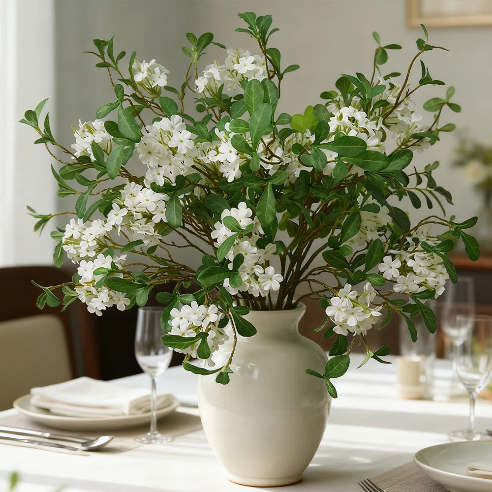 5 Pcs Artificial Blue Mist Flower Bouquet, Simulated Silk Flowers for Home Wedding DIY Floral Arr... | Wayfair North America