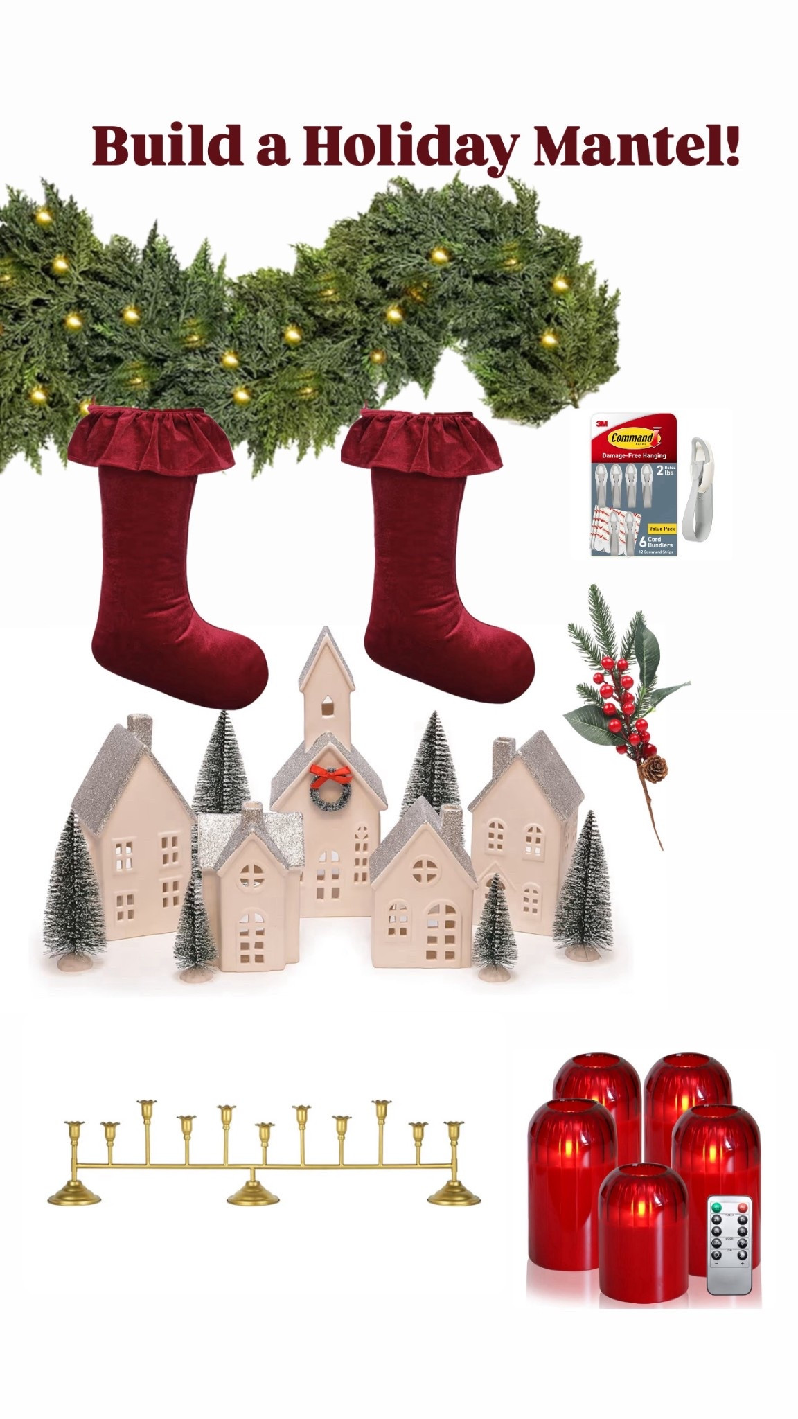 Build a holiday mantel in 1-2-3

#LTKHome #LTKHoliday