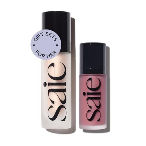 Saie Radiant Glow Duo - Dew Liquid Blush (Chilly, .40 oz) + Glowy Super Gel (Starglow, 1 oz) - Hydrating Cream Blush & Illuminating Primer for a Luminous, Natural Finish | Amazon (US)