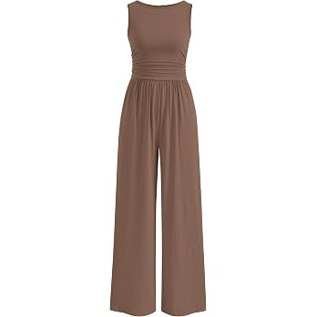 PRETTYGARDEN One Piece Jumpsuits for Women Dressy Casual Sleeveless Crewneck Wide Leg Rompers Jum... | Amazon (US)