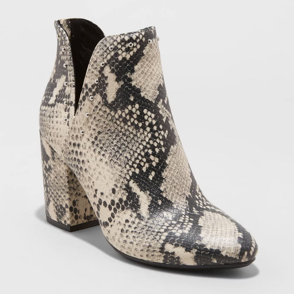 Women's Carolina Snakeskin Open Side Bootie - A New Day Gray 5 | Target