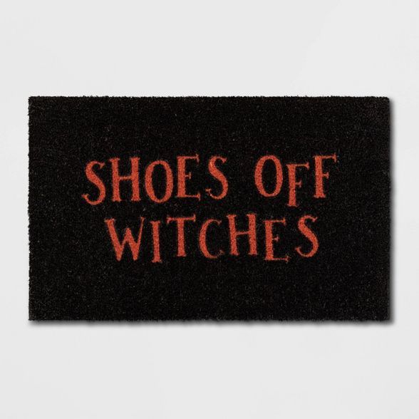 1'6"x2'6" "Shoes Off Witches" Doormat Black - Hyde & EEK! Boutique™ | Target