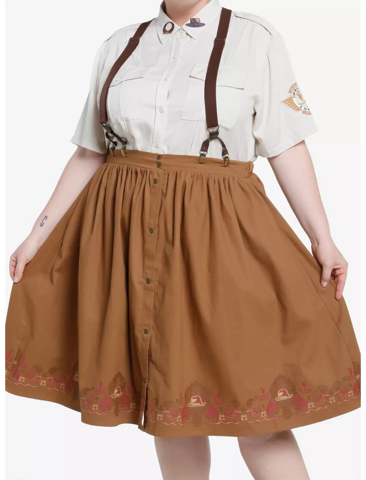 Her Universe Indiana Jones Icons Suspender Retro Skirt Plus Size | Hot Topic | Hot Topic