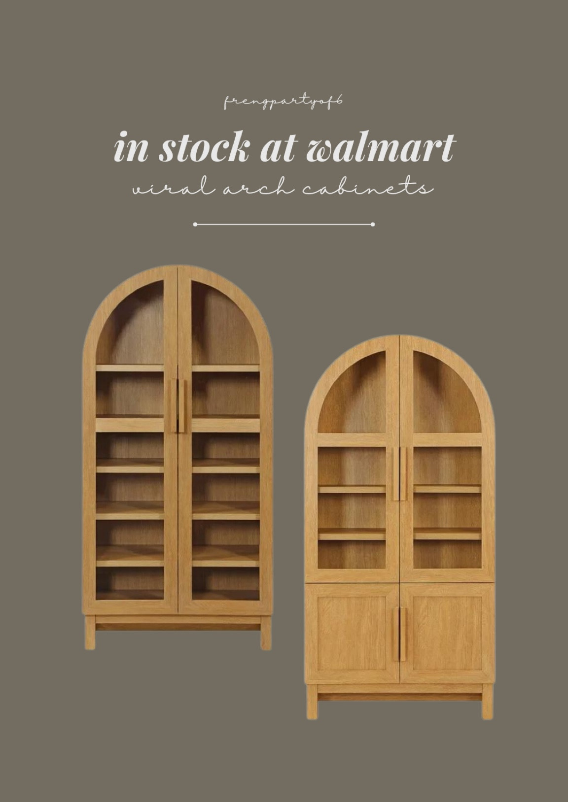 Viral arch cabinets in stock at Walmart! Under $400 for these beauties 😍

#LTKHome #LTKStyleTip