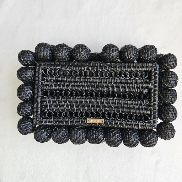 Cult Gaia Eos Rattan Woven Clutch Black Missing 2 Beads | Poshmark