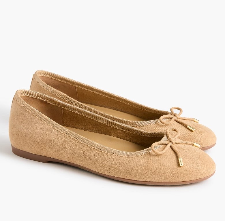 Tan suede ballet flats are

#LTKSeasonal