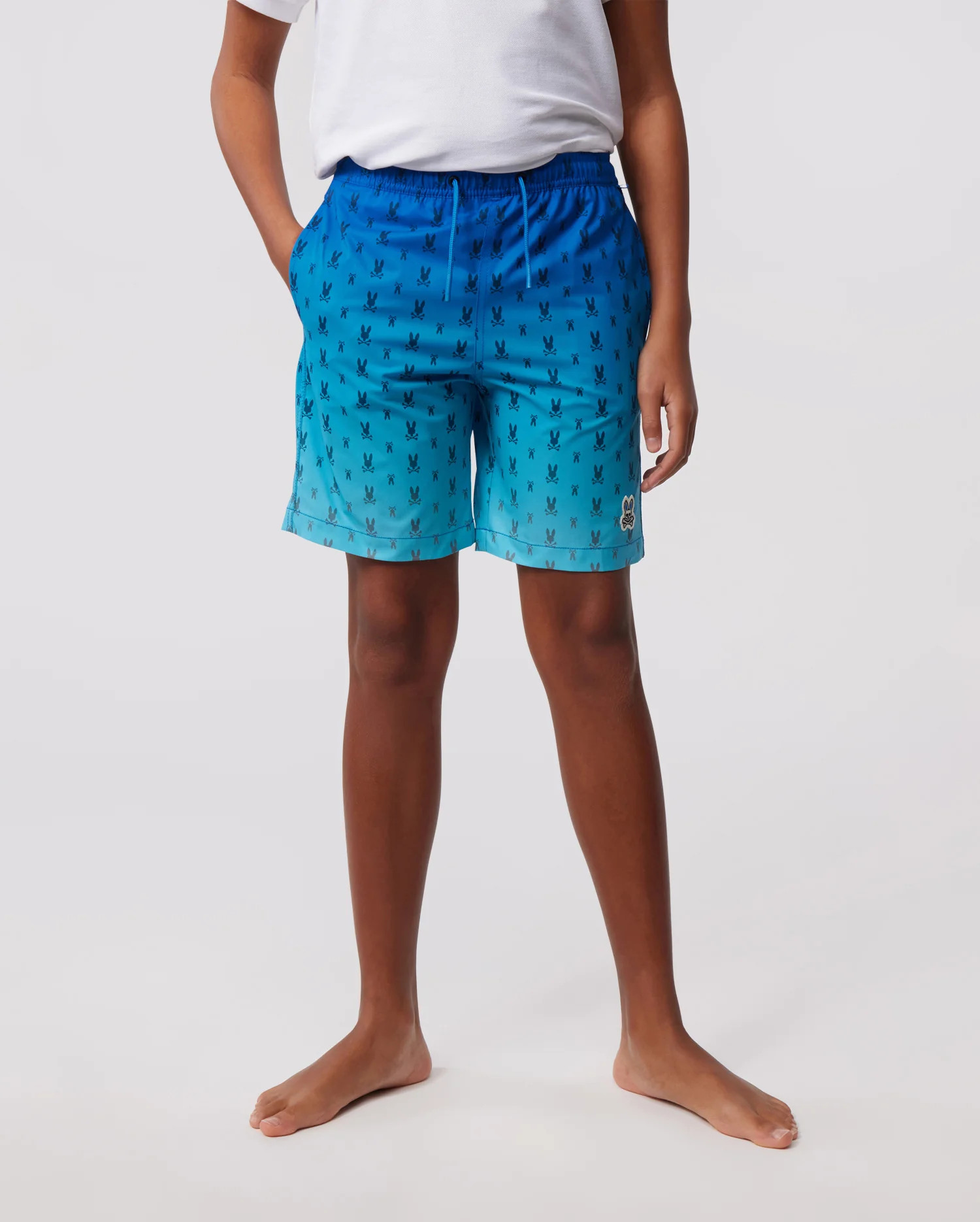 KIDS ALETTI BLUE SWIMSHORTS WITH FADE| PSYCHO BUNNY | Psycho Bunny