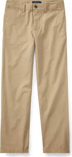 Kids' Flat Front Stretch Cotton Twill Chinos | Nordstrom